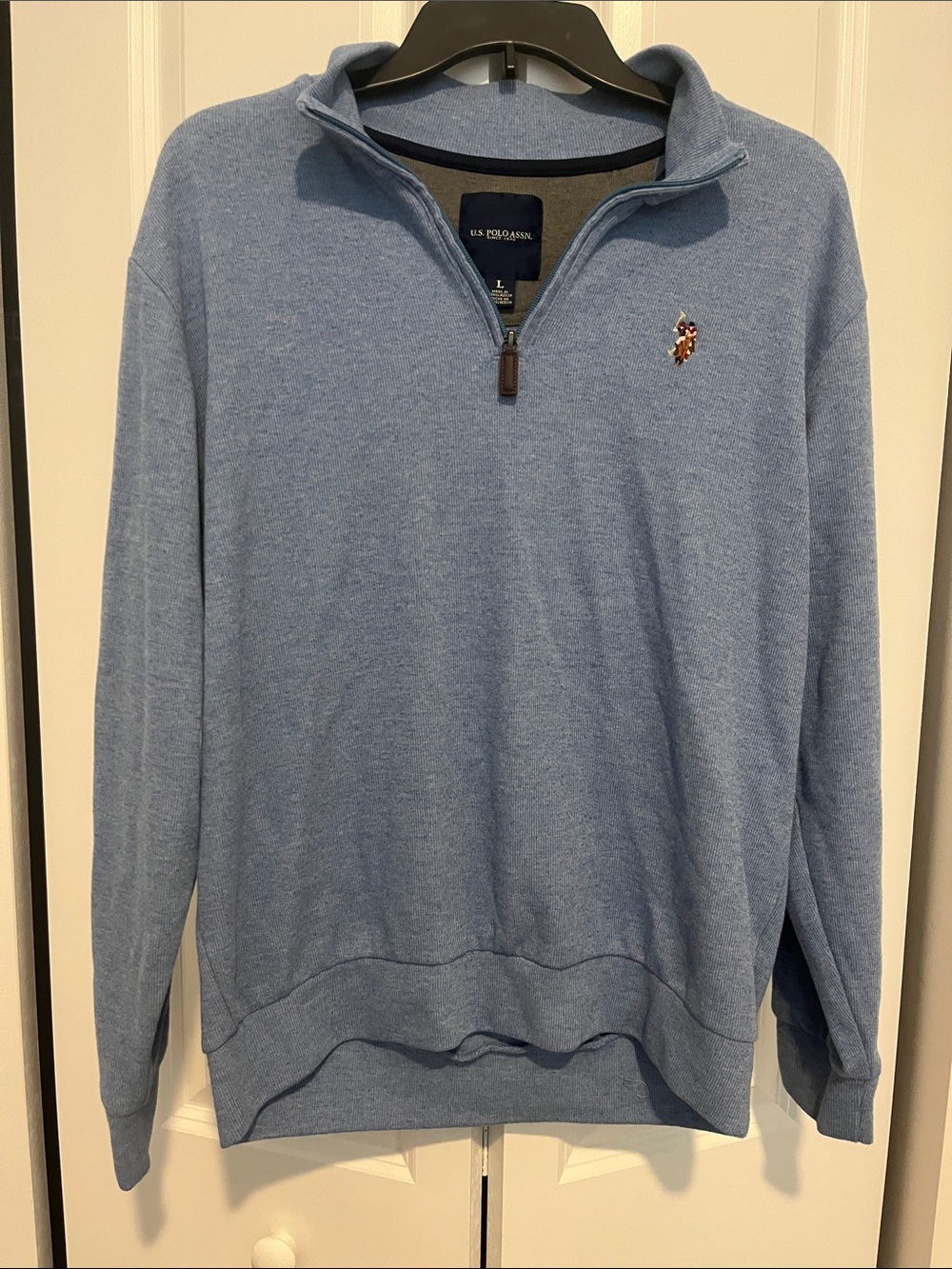 U.S. Polo Assn. Men’s Heather Blue Quarter-Zip Pullover